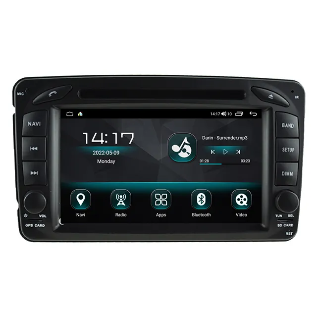 Tela de 7" estilo OEM sem DVD deck para Mercedes Classe C W209 CLK W203 2003-2005 Car multimídia estéreo GPS CarPlay player