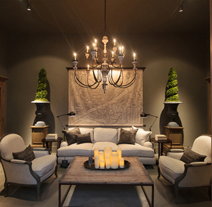 <span class=keywords><strong>Neoclasicismo</strong></span> francés estilo rural sala de estar talla contratada tipo Europa sala de estar doble escalera araña de madera - Product Image 1