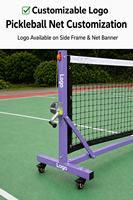 Roues de filet de pickleball avec tendeur à manivelle sans effort, filet en PE noué de 22 pieds, cadre anti-rouille, bord imperméable PATS SPORT
