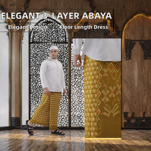 Élégante Robe Kimono Légère en Chiffon de Rayonne 3 Couches pour Filles, Vente en Gros, Abaya Ouverte pour Musulmanes, Foulard pour l'Aïd/Ramadan/Mariage 2026 - Product Image 2