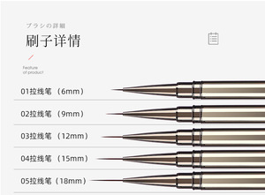 5pcs Nail Art Brush <b>Set</b> Flat Metal Handle Synthetic Hair Fine Liner Acrylic UV Gel Painting Manicure Nail Brush - Product Image 2