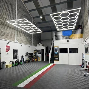 6500K 2.4x4.8m pas cher suspendu LED hexagonal travail lumière boutique décoration éclairage nid d'abeille conception meilleure vente lumières - Product Image 6