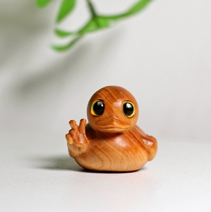 Statuette artisanale miniature en bois <span class=keywords><strong>de</strong></span> santal, canard, art populaire, figurine marchante, sculpture - Product Image 6