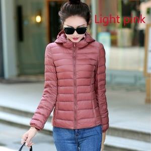 Femmes <span class=keywords><strong>Doudoune</strong></span> <span class=keywords><strong>Ultra</strong></span> Légère À Capuche Hiver Canard Vers Le Bas Vestes Femmes Slim Manches Longues Parka Fermeture Éclair Manteaux 2021 Poches Solide - Product Image 6