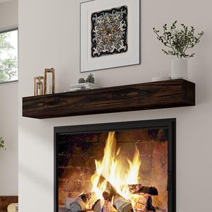 Fabriek Custom Rustieke Houten Schoorsteenplanken Elektrische Muur Open Haarden Met Drijvende Planken Open Haard Schoorsteenmantel Accessoire Set