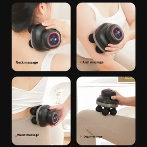 Pistolet de massage fascia sans fil à quatre têtes, mini, professionnel, à forte vibration, pour relaxation, avec écran LCD, pour le corps et le cou, musical - Product Image 2