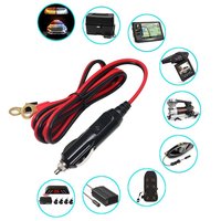 Kabel Daya Terminal O-Ring dengan Colokan Pemantik Rokok Mobil, Kabel Merah Hitam untuk Pengisian Baterai RV dan Sepeda Motor