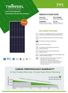 Módulo Solar Bifacial de Alto Rendimiento Twinsel TSM144-9-560-585BNDG N-Type TOPCon 560w 565w 570w 575w 580w 585w - Product Image 3