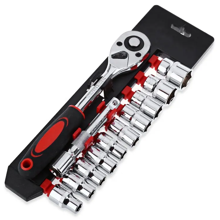 Portable Small Quick Reverse Torque Ratchet Handle Adjustable Wrench Socket Set