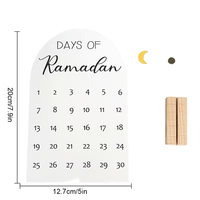 Calendrier de l'Avent en bois, décoration Ramadan Mubarak, ornement Eid, décorations islamiques personnalisées pour la maison, cadeau Eid Mubarak