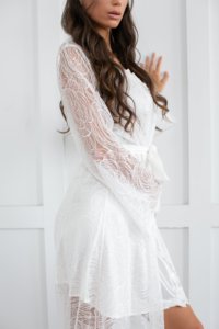 Lussuoso abito <span class=keywords><strong>da</strong></span> sposa premaman in pizzo 8165 per foto di tiro fantasia - Product Image 4