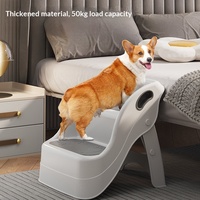 Faltbare Ausziehbare Haustierrampe Robuste Waschbare Kunststoffstufen für Sofa Sichere Ungiftige Hundetreppe für Welpen und Senioren
