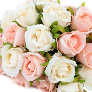 BH220323-1 Розы Искусственные цветы розы набор «сделай сам» для свадебного букета, украшения в виде центральных цветочный 25 шт. реалистичные пыльно-ГОЛУБОЙ 12 коробок - Product Image 2