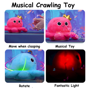 Jouet musical pour bébé Poulpe à ramper Jeu de temps pour le ventre Poulpe lumineux Jouet en peluche à commande vocale Jouet rotatif - Product Image 5