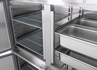Lemari Pendingin Vertikal Komersial 4 Pintu, Pendingin Udara, Kulkas, Chiller, Kontrol Digital, Sistem Defrost Otomatis untuk