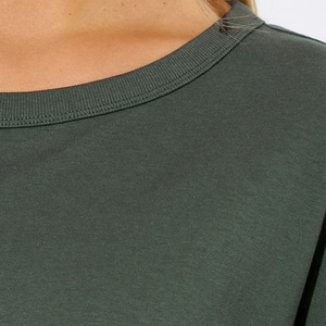 เสื้อยืดคอตตอน 100% เป็นมิตรกับสิ่งแวดล้อม ระบายอากาศได้ดี ทรงหลวมไหล่ตก สำหรับผู้หญิง สั่งทำได้ เสื้อยืดโอเวอร์ไซส์เนื้อหนาสำหรับฤดูร้อน - Product Image 3