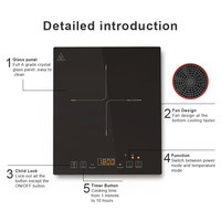 Cuisinière électrique à induction simple portable IH-FS1800A de 1800 W, fabriquée en Chine, certifiée ETL