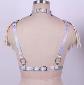Vente en gros PU cuir érotique jarretelles ensemble sexy femmes corps harnais jarretière soutien-gorge string ceinture avec longue gland mariages fêtes - Product Image 2