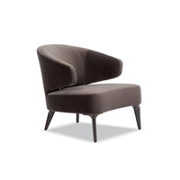Chaise de salle à manger contemporaine italienne, structure en bois, assise en velours et mousse haute densité, housse amovible, pliable, pour hôtel et salon