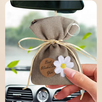 Sachet parfumé pour voiture en lin écologique, désodorisant longue durée, pochette d'aromathérapie naturelle pour la maison et le bureau