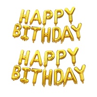 Joyeux Anniversaire – Ballon Mylar en Aluminium de 16 pouces, Or Rose, Orange, Noir, Rose, Blanc, Bleu, Vert, en Forme de Lettres Cursives pour Décoration de Fête