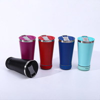 Tasse isotherme Bluetooth transfrontalière en acier inoxydable 304 de 16 oz avec ouvre-bouteille intégré pour bière et isolation thermique, idéale pour la voiture