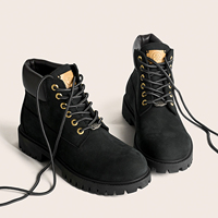 Bottes mi-montantes jaunes en cuir de vachette de qualité supérieure, style rétro Martin, unisexe, classiques Derby, à bout large, décontractées et de travail, vente en gros