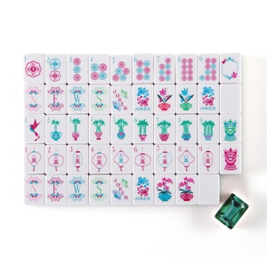 Jeu de tuiles de mahjong américain de luxe personnalisé multicouche en acrylique cristal vert émeraude pour divertissement, style américain, en stock - Product Image 3