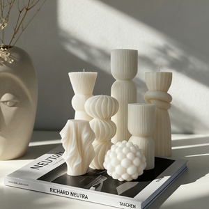 Velas Aromáticas Hechas a Mano <span class=keywords><strong>de</strong></span> Estilo Nórdico Minimalista, Decoración Atmosférica para el Hogar, Arreglos para Bodas, Forma Cilíndrica Geométrica - Product Image 2
