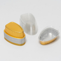 Moule en aluminium jetable pour tartelette au fromage triangulaire de 100 ml, petit gâteau, dessert, boîte d'emballage en aluminium, gobelet à pâtisserie en aluminium avec couvercle