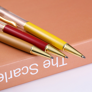 Pulpen Logam Kosong DIY, Pulpen Berongga yang Dapat Diisi Pasir Gerak dan Kertas Emas, Logo Custom - Product Image 3