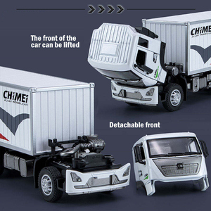 Tùy Chỉnh Chất Lượng Cao Mô Phỏng Vận Chuyển Xe Tải Vận Chuyển <span class=keywords><strong>Container</strong></span> Đồ Chơi Mở Cửa Nhỏ Cao Mô Phỏng Die Cast Kim Loại 1:32 Quy Mô - Product Image 6