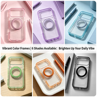 Étui de protection en acrylique durable pour iPhone 15 14 13, étui magnétique transparent anti-jaunissement avec coins à coussin d'air