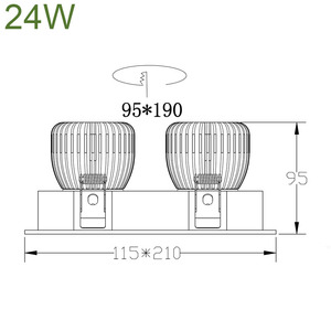 2513 hiện đại <span class=keywords><strong>Led</strong></span> Downlight đôi ánh sáng tại chỗ 24W 40W 60W cri90 95 vuông trần <span class=keywords><strong>COB</strong></span> IP44 hiện đại cri90 95 vuông <span class=keywords><strong>LED</strong></span> Spotlight - Product Image 4