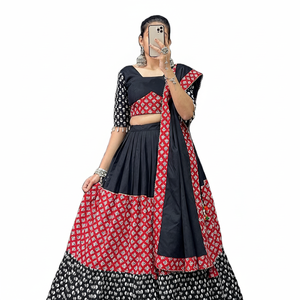 Designer pur coton traditionnel Lehenga Choli pour adultes FABZONE marque vêtements traditionnels indiens de haute qualité pour le festival de fête - Product Image 1