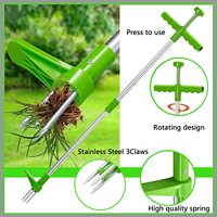 Extracteur de racines de plantes sur pied pour désherbage, jardinage domestique et pelouse, 39 pouces de long avec 3 griffes