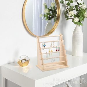 Expositor de joyería de madera maciza, organizador de escritorio de 5 capas para pulseras, collares, llaveros y brazaletes - Product Image 2