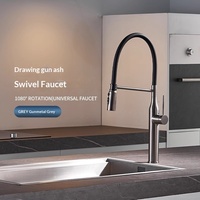 Robinet de cuisine rétractable à double usage chaud/froid à aspiration magnétique, avec valve en céramique, anti-éclaboussures, pivotant universel