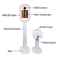 Photomaton instantané léger 2026 pour iPad avec miroir en plastique pour mariage, événement professionnel, location