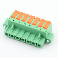 Connecteur de circuit imprimé à bornier enfichable 7 broches, pas de 5,08 mm, avec levier vert et bride à vis, 300 V 16 A, en bronze phosphoreux Kuishen
