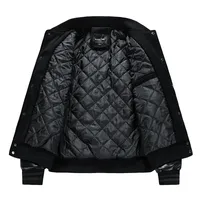 Veste de baseball en chenille brodée de haute qualité LAYENNE, manches en cuir, veste de baseball personnalisée pour hommes
