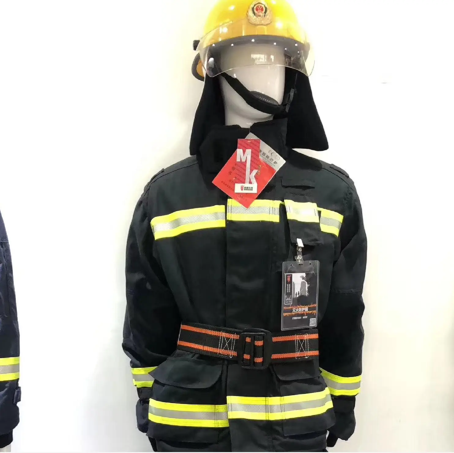 EN 469ชุดนักดับเพลิง,สีกรมท่าแบบคลาสสิกสีกรมท่าลายทแยง4ชั้นชุดดับเพลิง