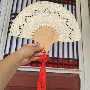 Kipas Tangan Anyaman Jerami Palem Buatan Tangan Abanico De Mano Suvenir Pernikahan Meksiko untuk Tamu, Hadiah Unik untuk Pengiring Pengantin - Product Image 6