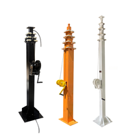 Mât télescopique carré manuel 5m 7m 10m avec treuil anti-torsion pour antenne, caméra CCTV et éclairage d'urgence