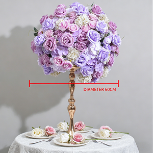 Wholesale Custom 60cm <b>Artificial</b> <b>Hydrangea</b> Rose Flower Ball Wedding Table Centerpiece for Banquet & Exhibition Hall Decor - Product Image 6