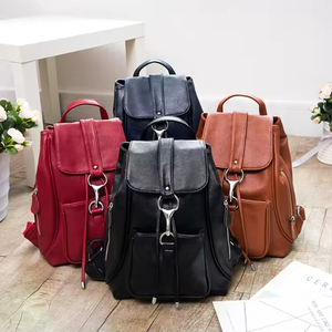 Sac à dos en cuir PU de haute qualité, version coréenne, pour femmes, sac d'affaires en cuir véritable avec style décontracté, style maman tendance - Product Image 6