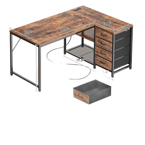 Modern minimalist <b>computer</b> storage <b>desk</b>, cross-border home use, multi-functional L-shaped office <b>desk</b>, floor-standing writing - Product Image 2