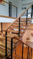 CBMMart escalier pilier en bois conceptions en aluminium main courante marches d'escalier et contremarches escalier prêt à l'emploi