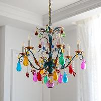 Suspension française en verre de Murano, style artistique italien, motif fruit, luminaire de luxe coloré pour salon et chambre, lustre de plafond