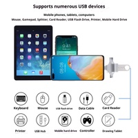 Adaptador OTG Tres en Uno, Compatible con Lectura de Datos de Memoria USB, Conector USB Universal, Convertidor Compatible con Teléfonos Móviles Android